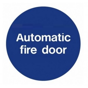 Automatic Fire Door Sign (100mm x 100mm) Photoluminescent